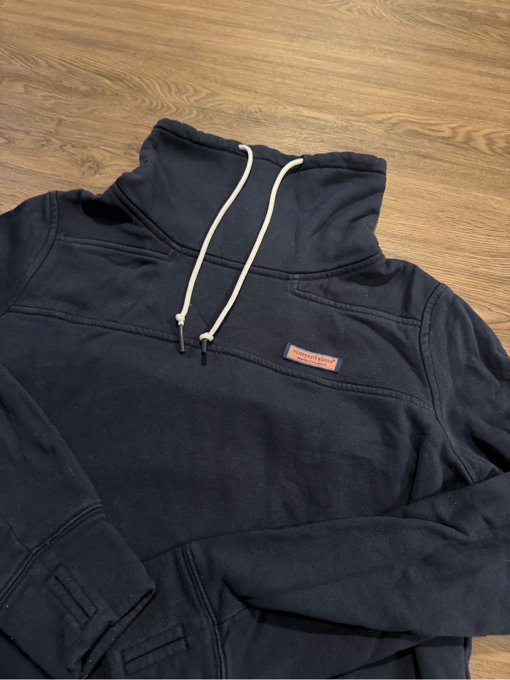 Vineyard Vines Women's Small Navy Funnel-Neck Sweatshirt Cozy Cotton Blend